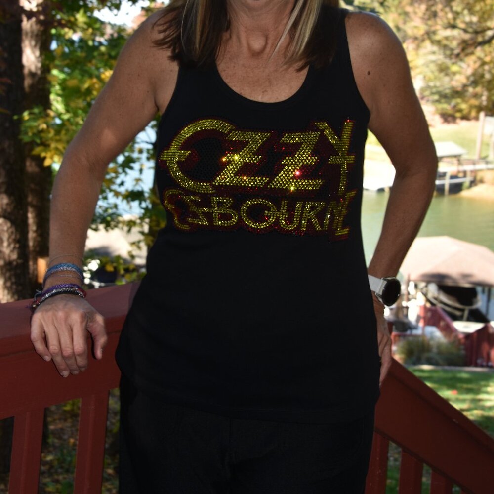 Ozzy Osbourne  Rhinestone bling sleeveless tank   XS,S,M,L,XL,XXL, … - Picture 12 of 12
